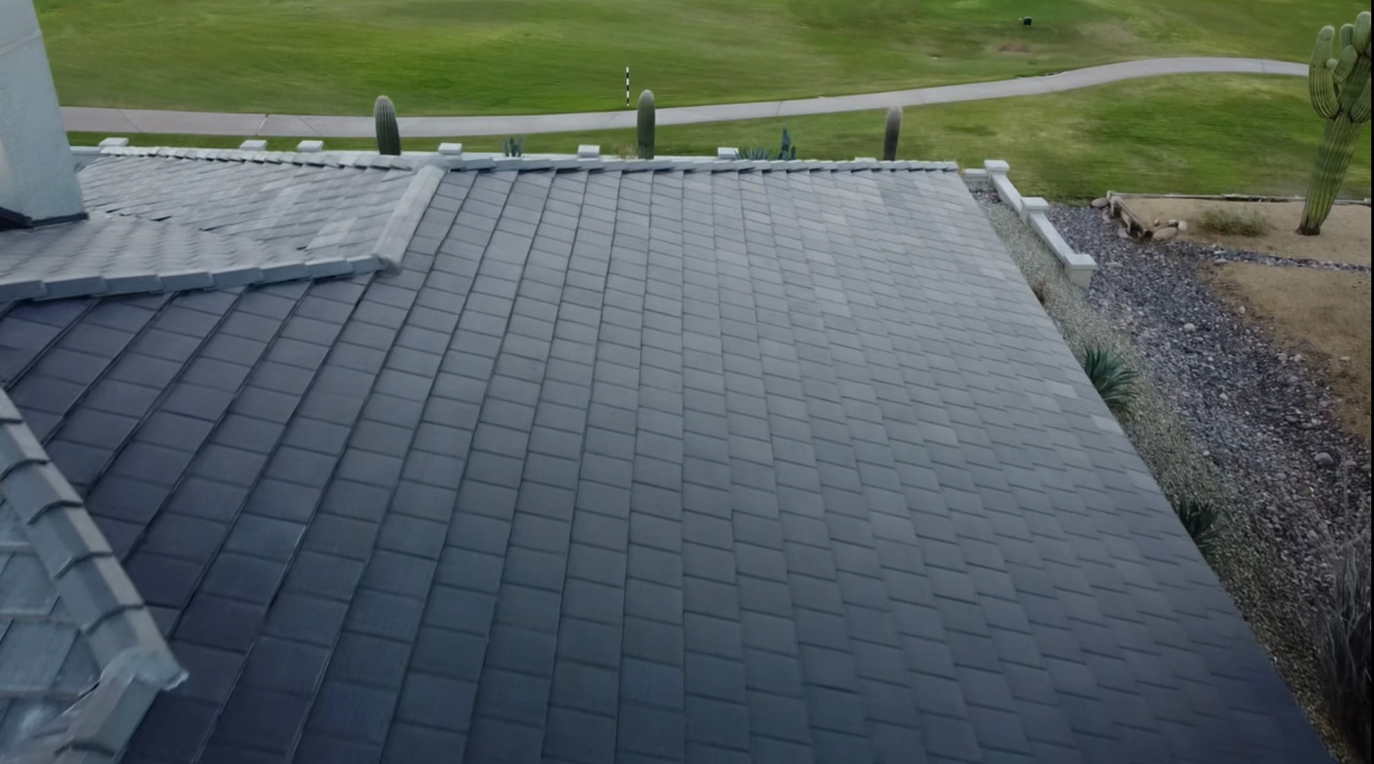Voltaic solar tile installation detail showing uniform surface appearance